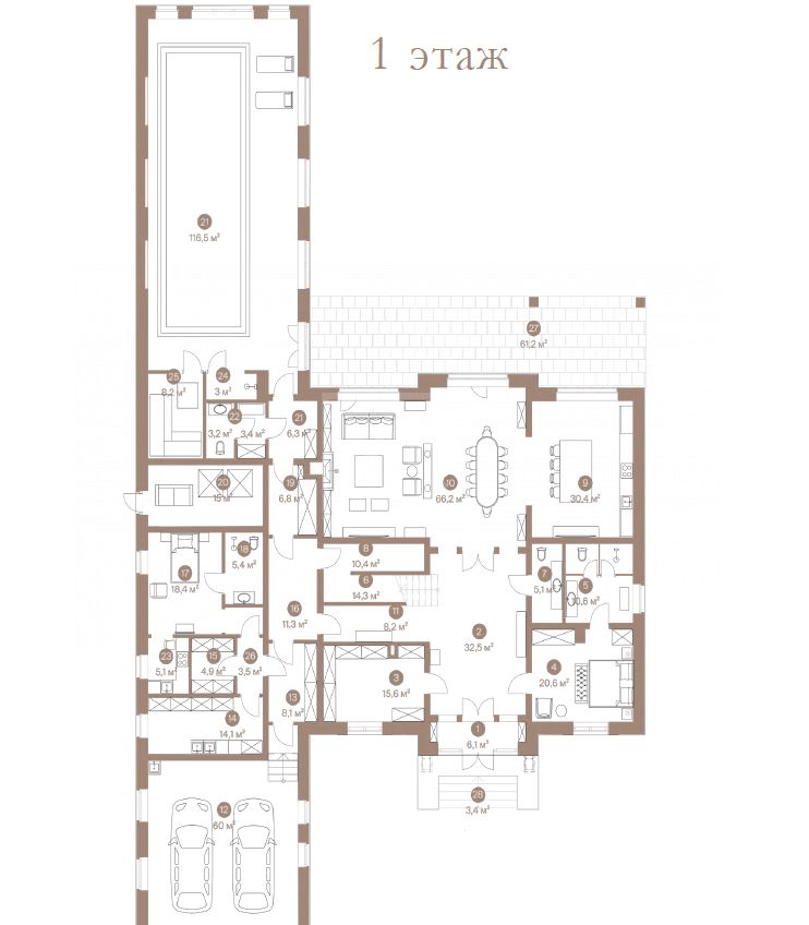 Планировка Роскошный дом в Agalarov Estate