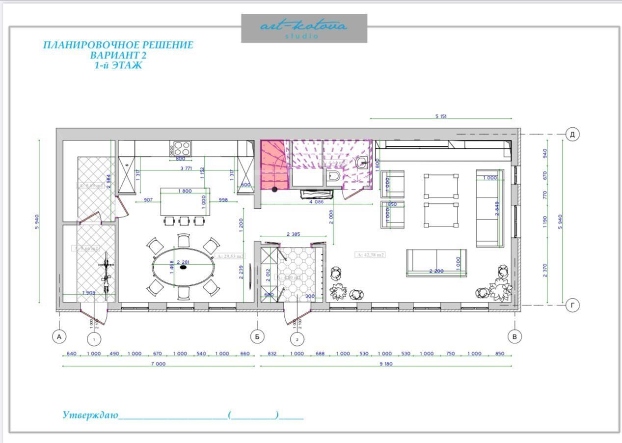 Планировка Таунхаус 185 м² 2 эт.