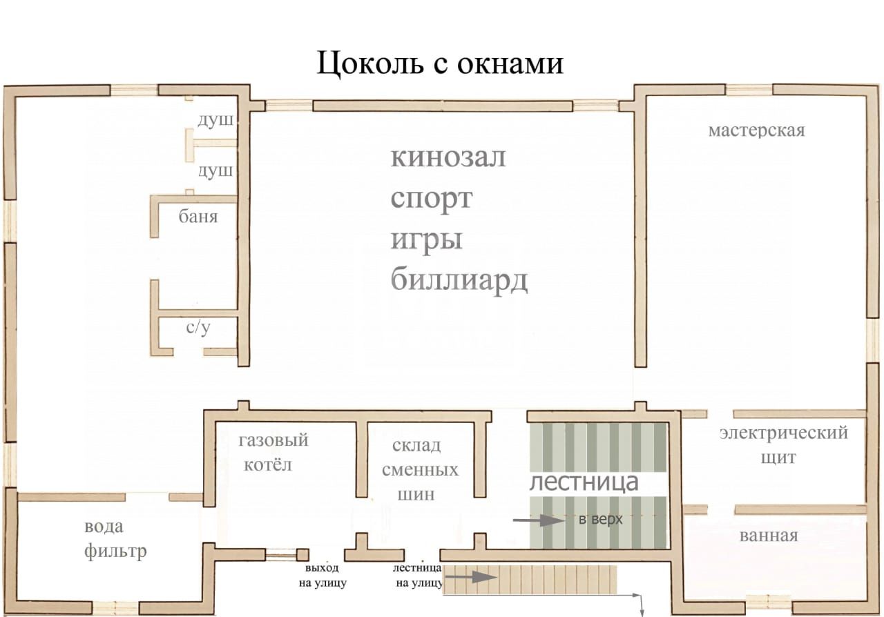 Планировка Дом под отделку в Николиной горе
